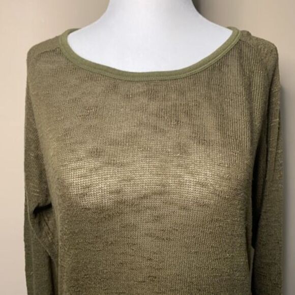 C&C California Sweater Pullover Olive Green Long Sleeve Lightweight Size Small - Picture 4 of 9